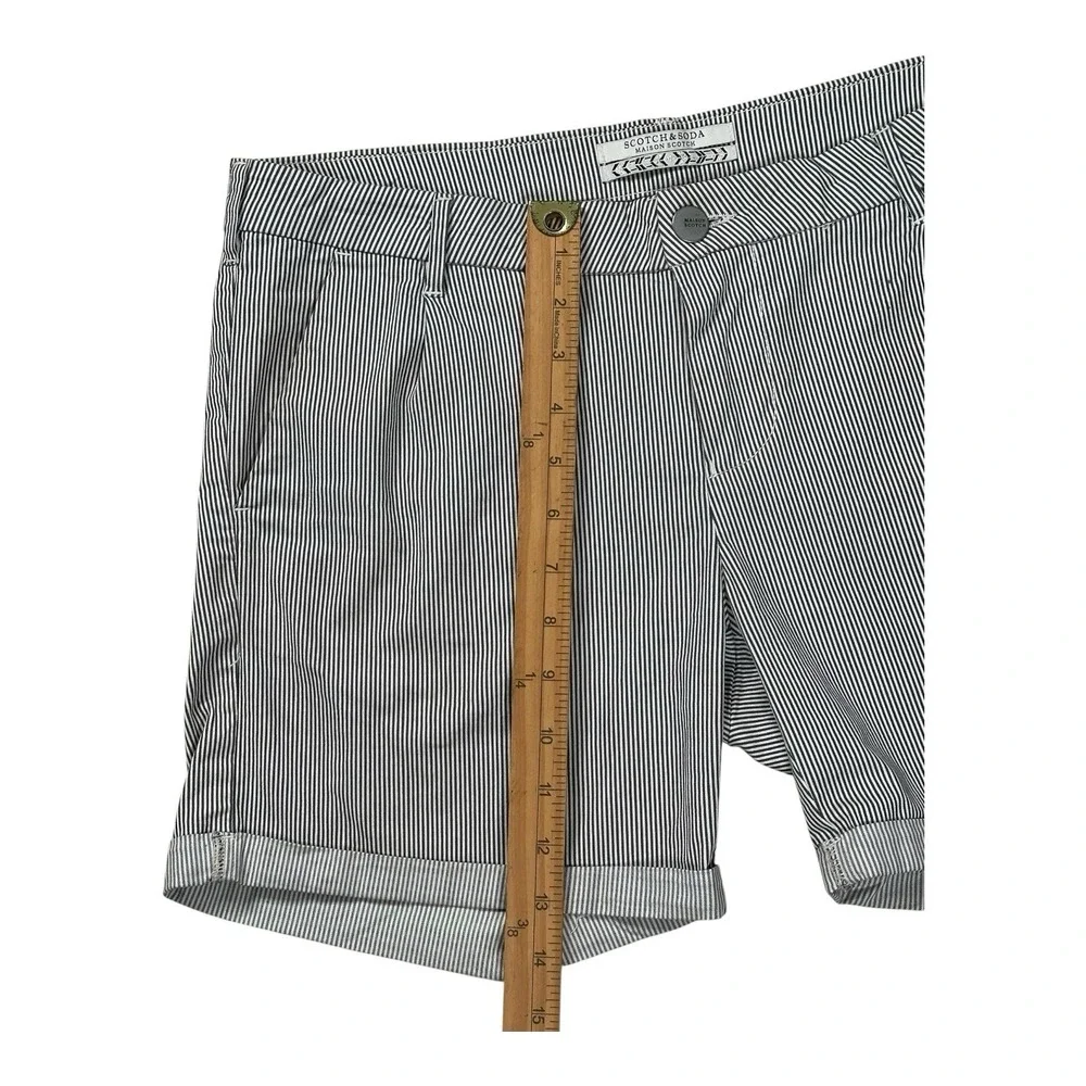 Scotch & Soda‎ Maison Scotch Size 29 Grey/White Striped Bermuda Shorts